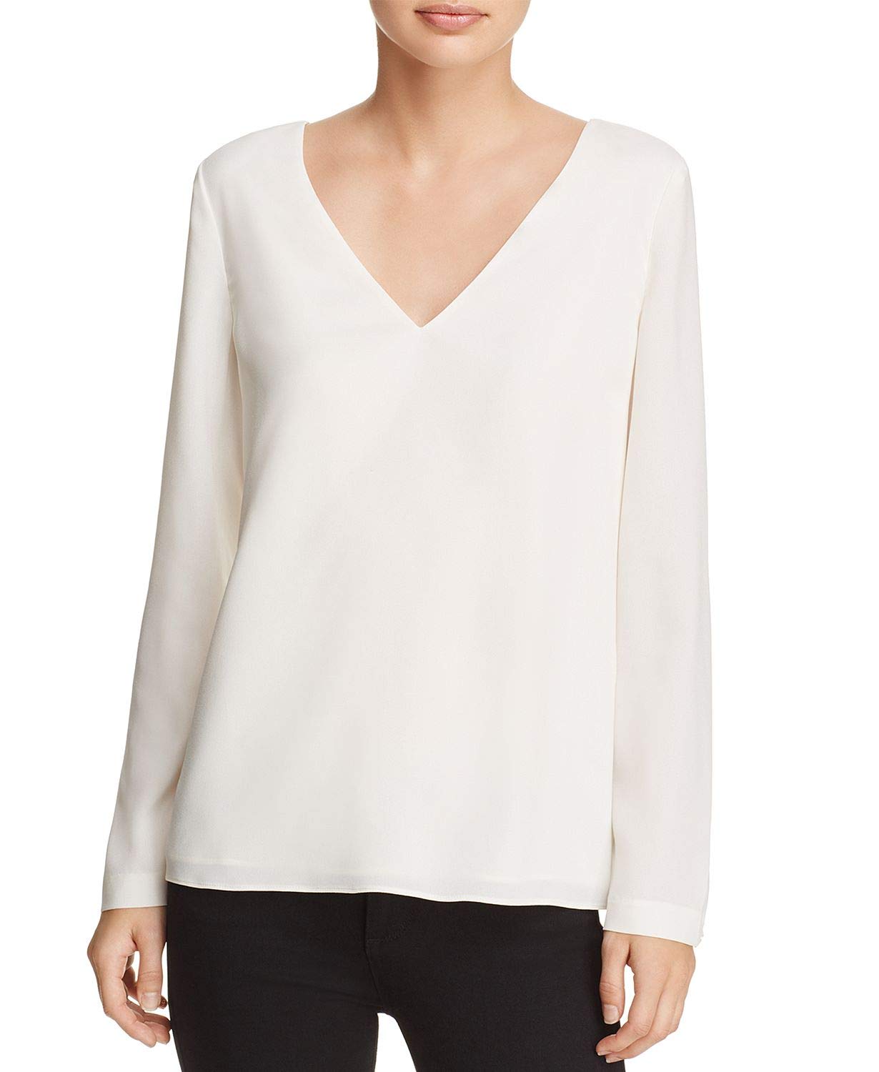 Women's Ivory Freja Lace Back Blouse - Elegant Lace Detail Top for Casual Wear, Date Night & Office Outfits