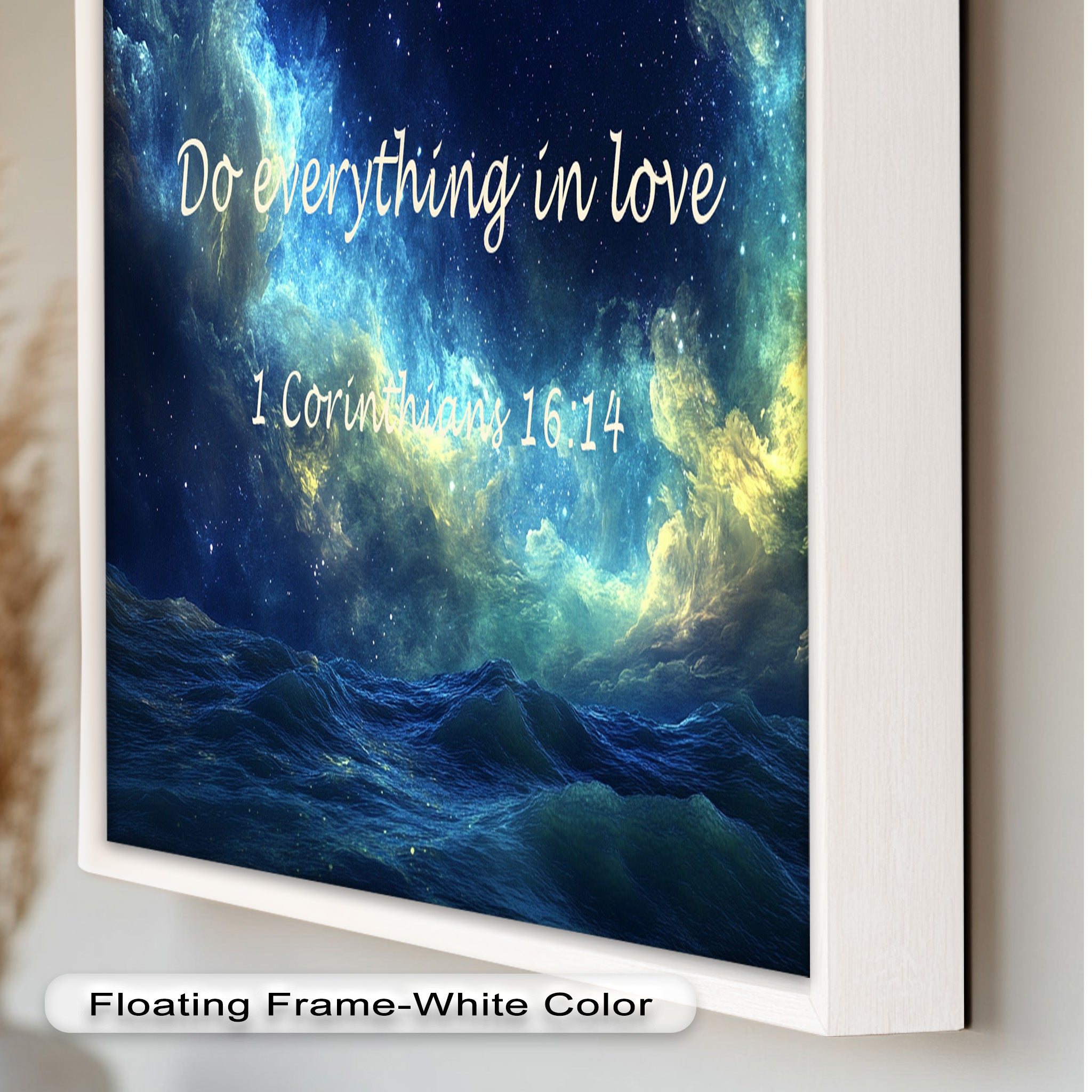 1 Corinthians 16:14 Bible Verse Canvas Print - Christian Wall Art with Love and Faith Scripture - Perfect for Home Decor, Church Gifts & Spiritual Inspiration