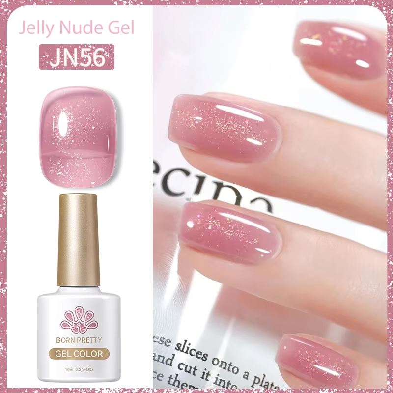 Born Pretty Jelly Nude Gel Polish - Long Lasting Soak Off UV LED Nail Polish for Salon & Home Manicure - Perfect for Weddings, Parties & Everyday Wear