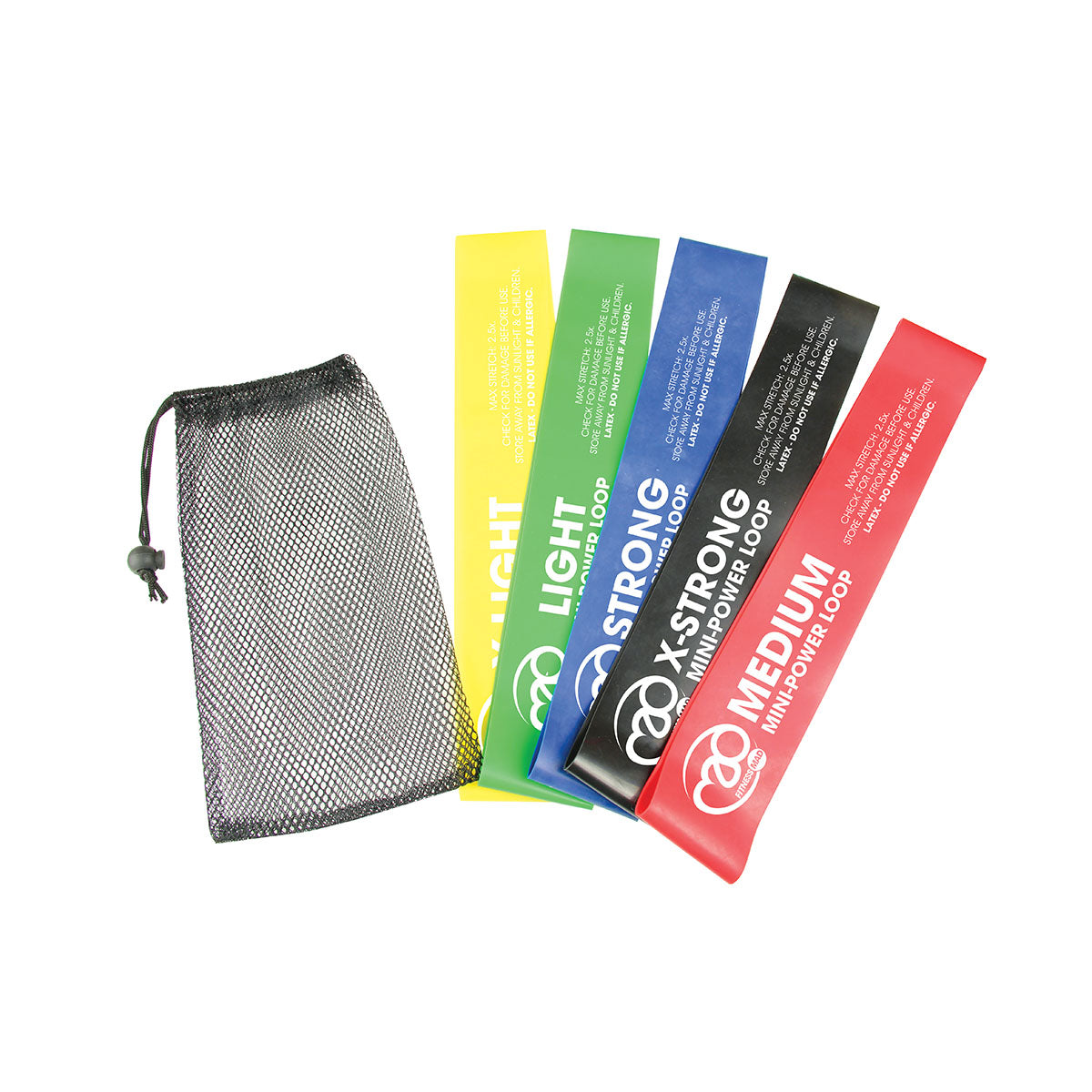 MAD Fitness Mini Power Loops Set of 5 - Resistance Bands for Strength Training, Physical Therapy & Home Workouts - Perfect for Legs, Arms & Glutes Exercises