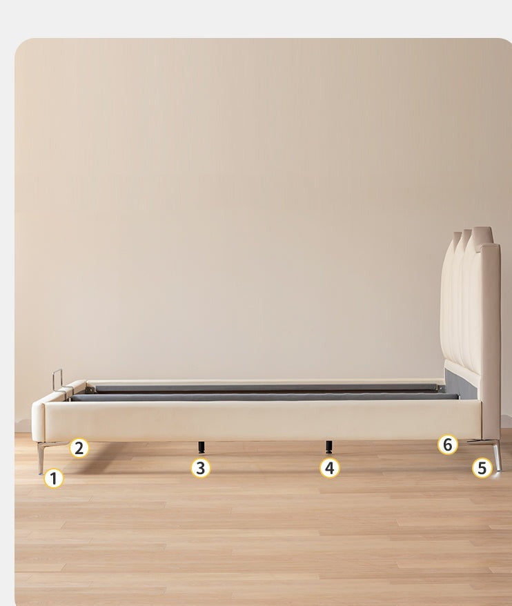 Organic Leather Kids Castle Bed - Cream Style | Safe & Durable Toddler Bed for Boys & Girls | Perfect for Bedrooms, Playrooms & Fantasy Themed Decor