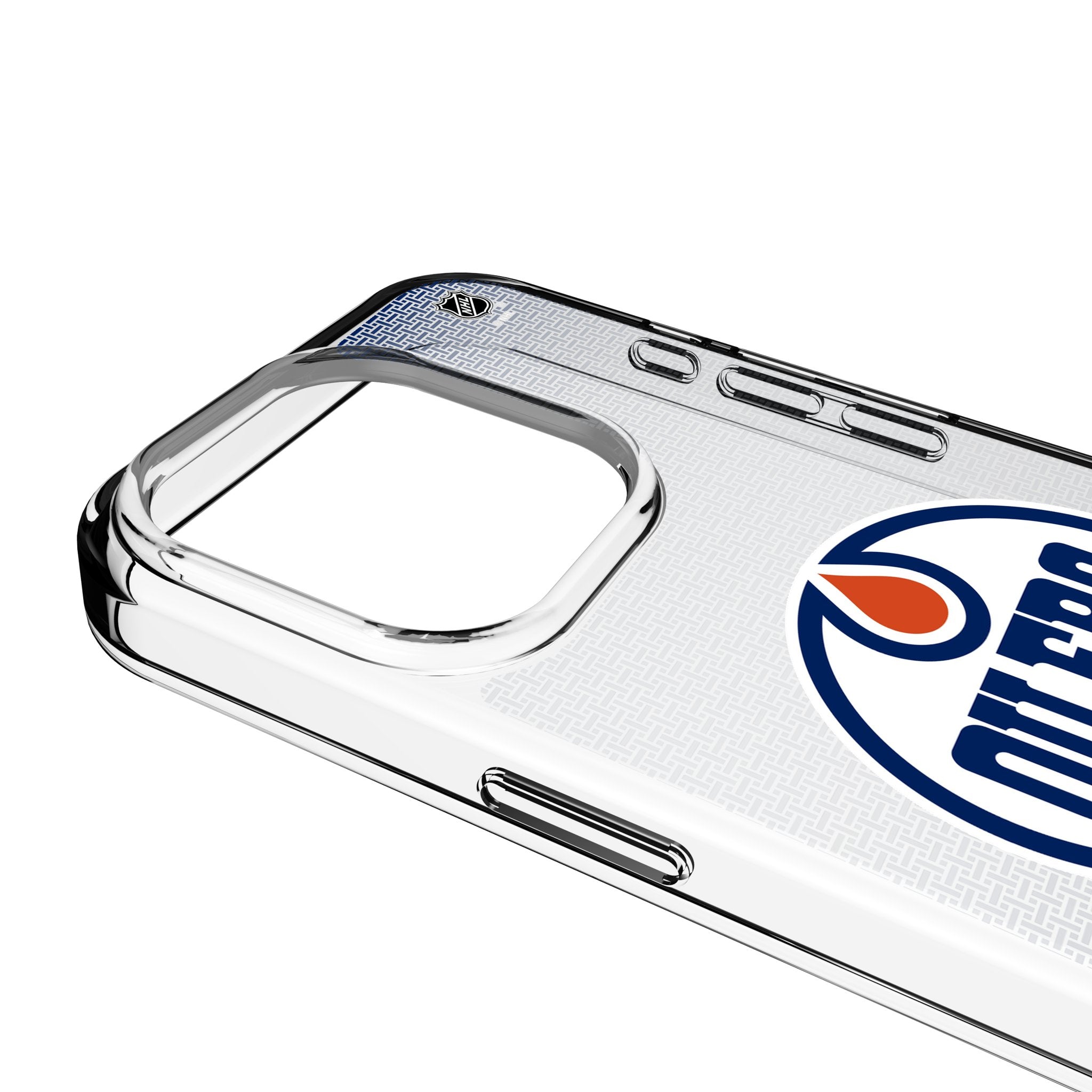 Edmonton Oilers Clear iPhone Case for Apple iPhone 15/14/13/12/11 - Slim Protective Linen Phone Cover for Hockey Fans - Perfect for Games, Travel & Everyday Use