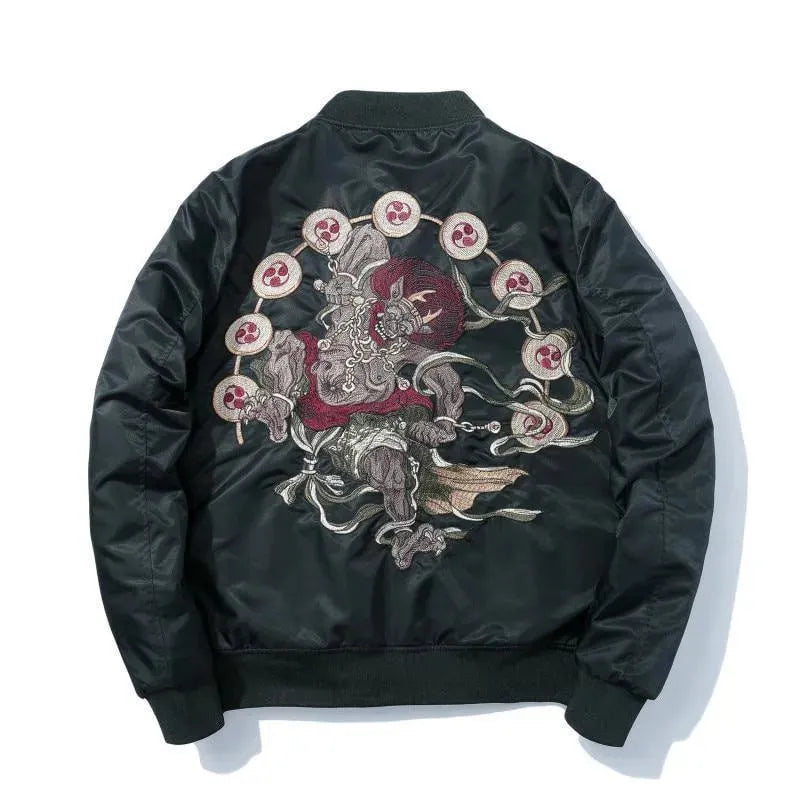 Zen Master Bomber Jacket - Stylish Men's Vintage Flight Jacket with Warm Fleece Lining | Perfect for Streetwear, Casual Outfits & Winter Fashion