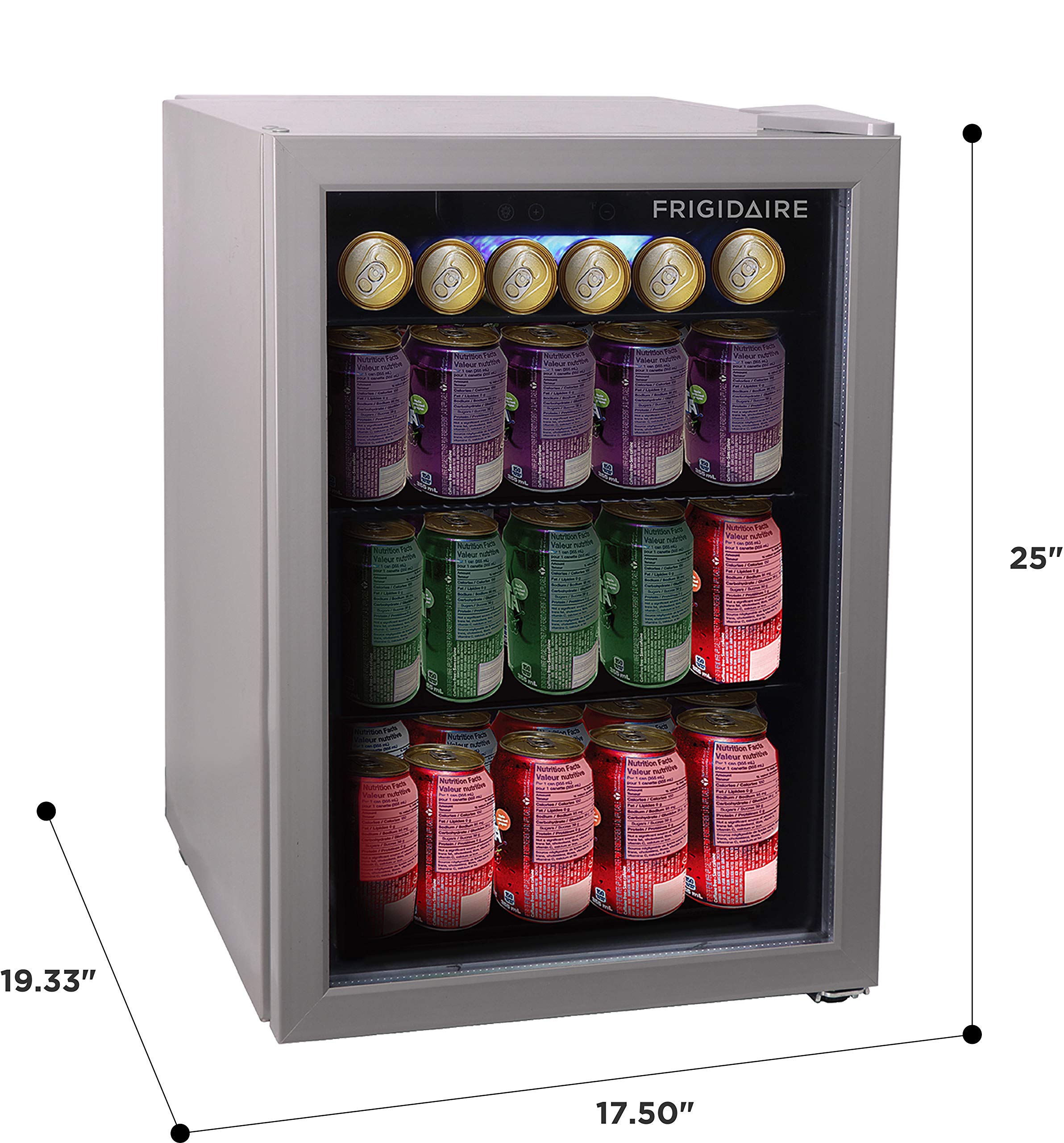 Frigidaire EFMIS9000AMZ 74L Compact Beverage Refrigerator with Glass Door - Digital Temperature Control, Holds 88 Cans or 25 Bottles (19.29