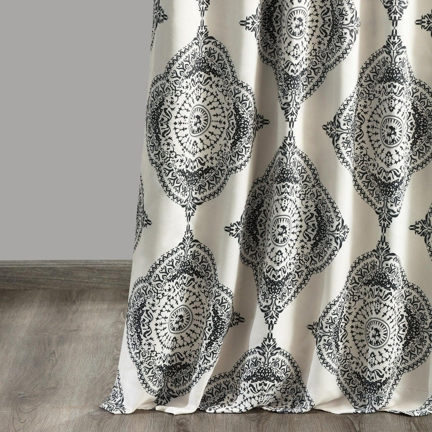 Black Henna Embroidered Room Darkening Curtains - Thermal Insulated Window Drapes for Bedroom, Living Room & Nursery (Set of 2 Panels) | Blocks Sunlight & UV Rays for Better Sleep & Privacy