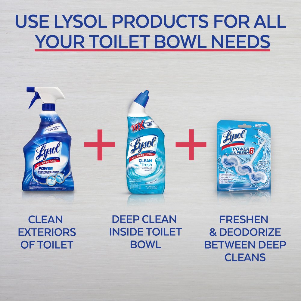 Lysol Clean & Fresh Toilet Bowl Cleaner - Ocean Fresh Scent, 24 Ounce (Pack of 4) | Powerful Bathroom Cleaning Solution for Toilets, Tubs & Showers | Eliminates Odors & Leaves Fresh Citrus Fragrance