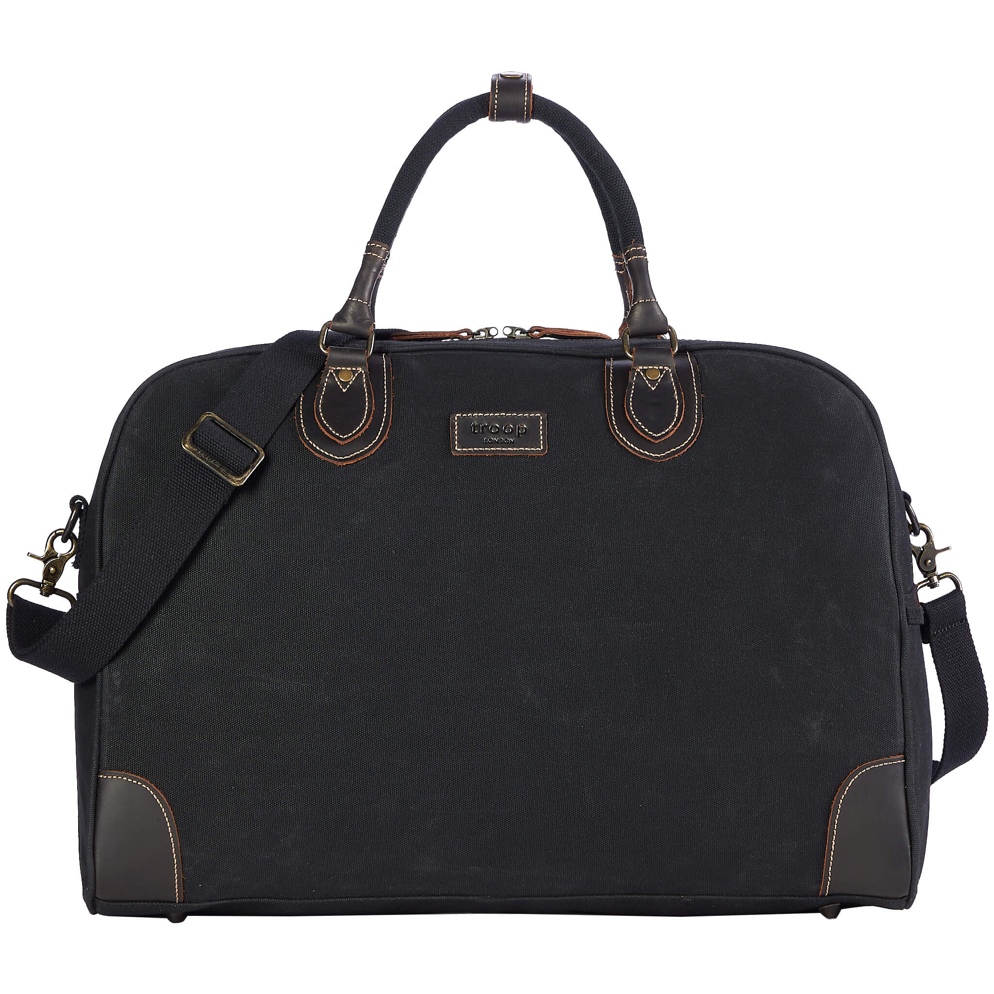 TRP0263 Troop London Classic Canvas Holdall - Large Durable Travel Duffel Bag for Gym, Weekend Trips & Outdoor Adventures