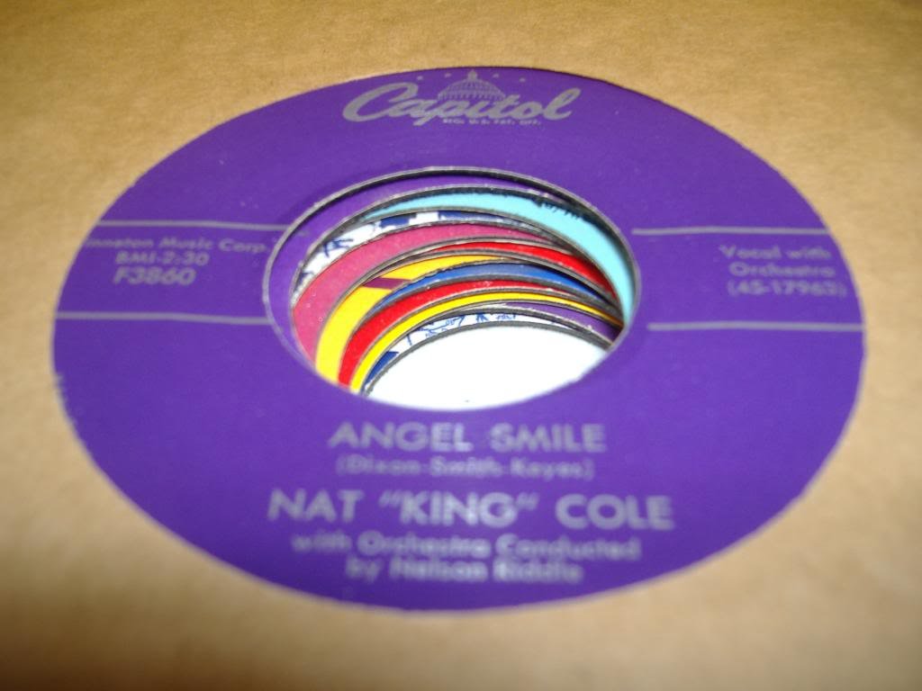 NAT KING COLE Angel Smile / Back In My Arms 45 RPM Vinyl Record - Classic Jazz Music for Collectors & Music Lovers, Perfect for Vintage Record Players & Home Decor