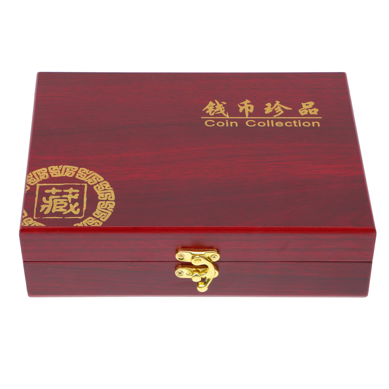Premium Cabilock Wooden Storage Box - Universal Commemorative Coin Collection Case for Dollar Coins, Poker Chips & Sports Medals | Durable Wooden & Plastic Organizer with Cardboard Flip Lid - Perfect for Collectors, Gift Giving & Home Organization