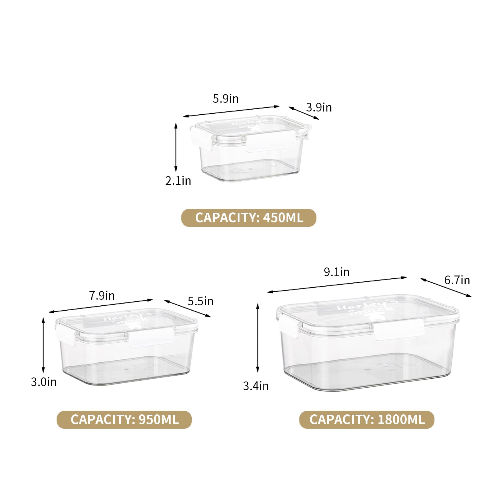 Personalized Dog Food Storage Container with Custom Name & Breed Silhouette - Portable Pet Treat Dispenser for Travel, Camping & Daycare - Durable Dog Lunch Box with Artistic Sketch Design