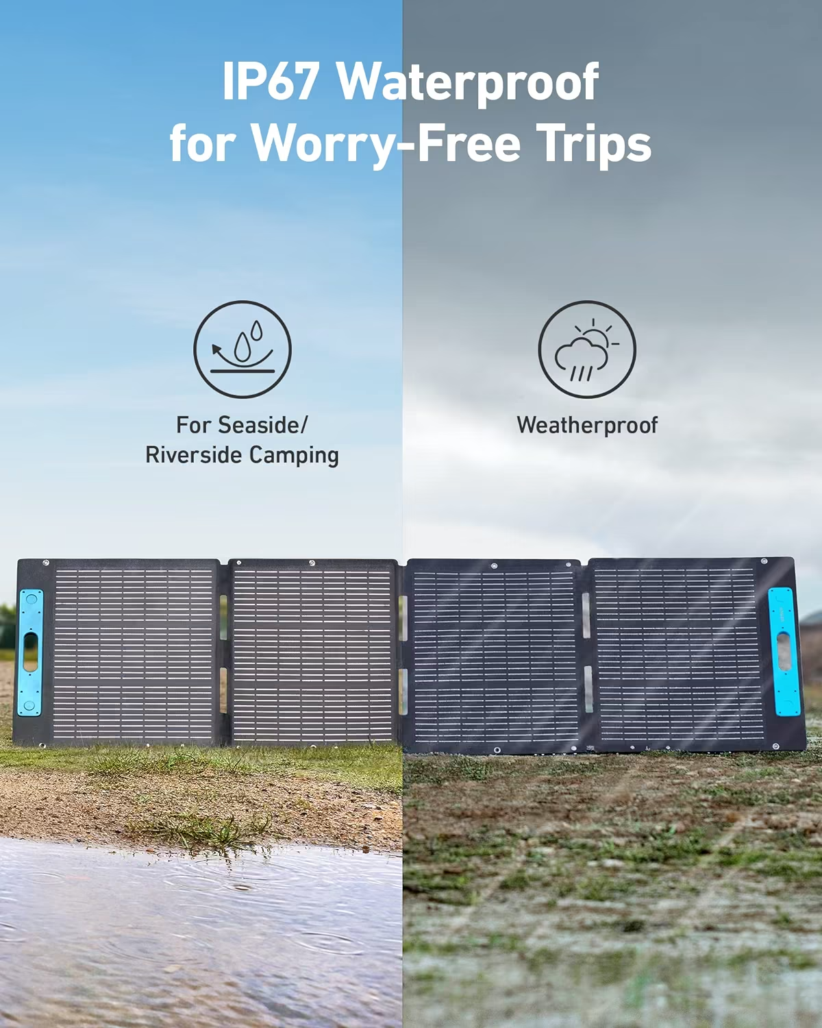 Anker 531 Portable 200W Solar Panel - Foldable Solar Charger for Camping, RV, Hiking & Outdoor Power | High-Efficiency SunPower Solar Cells | USB-C & USB-A Outputs | Waterproof & Durable Design