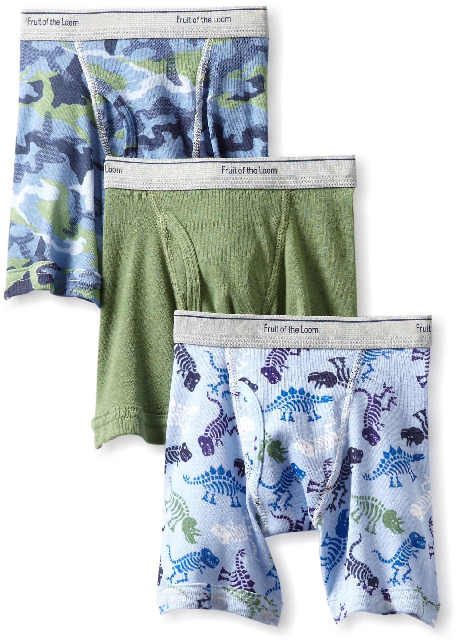 Fruit of the Loom Boys' Cotton Boxer Briefs 3-Pack - Soft Breathable Underwear for Kids with Fun Prints & Solids - Perfect for School, Play & Everyday Comfort