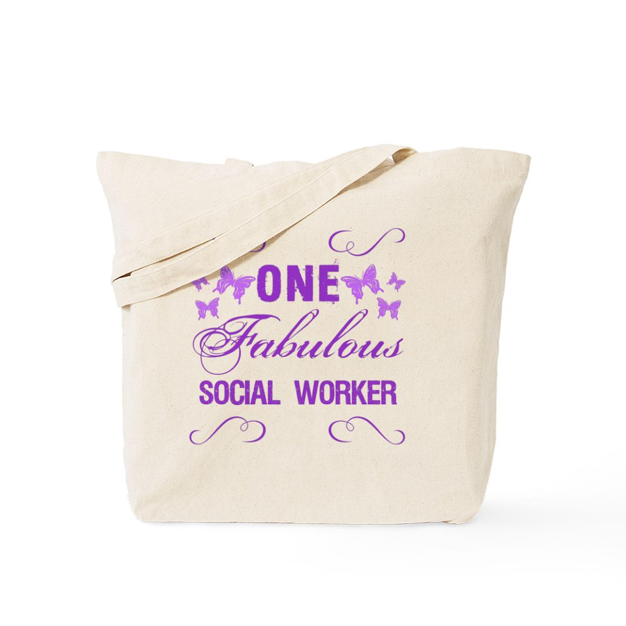 One Fabulous Social Worker Tote Bag - Natural Canvas Reusable Shopping Bag for Work, Groceries & Everyday Use | Eco-Friendly & Durable