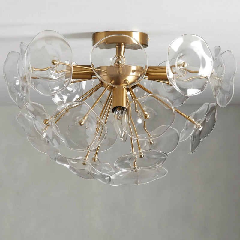 Lily Flushmount Ceiling Light - Modern Floral LED Fixture for Bedroom, Hallway & Living Room - Energy Efficient Home Decor Lighting