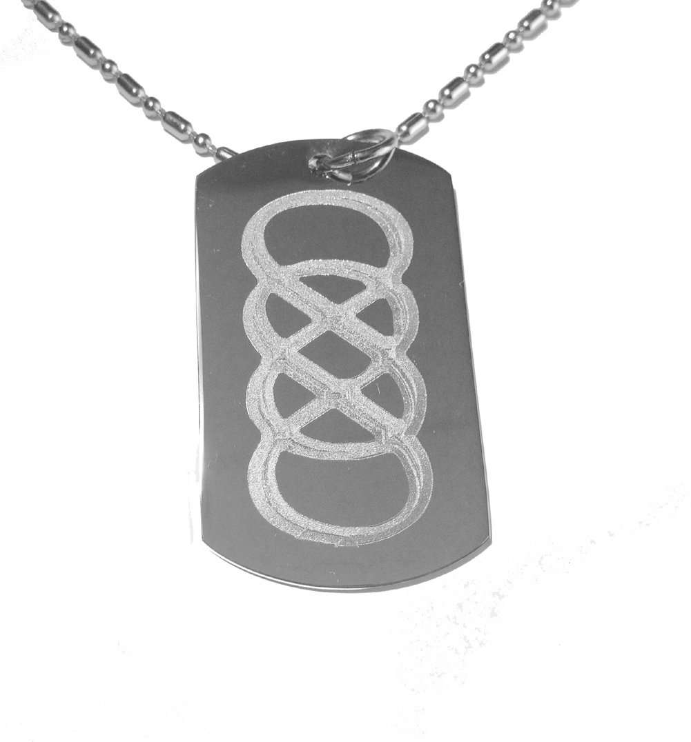 Shark Hat Double Infinity Math Symbol TV Show Inspired Military Dog Tag & Luggage Tag - Stainless Steel Chain Necklace for Men Women - Perfect for Cosplay, Gift Giving, and Everyday Wear