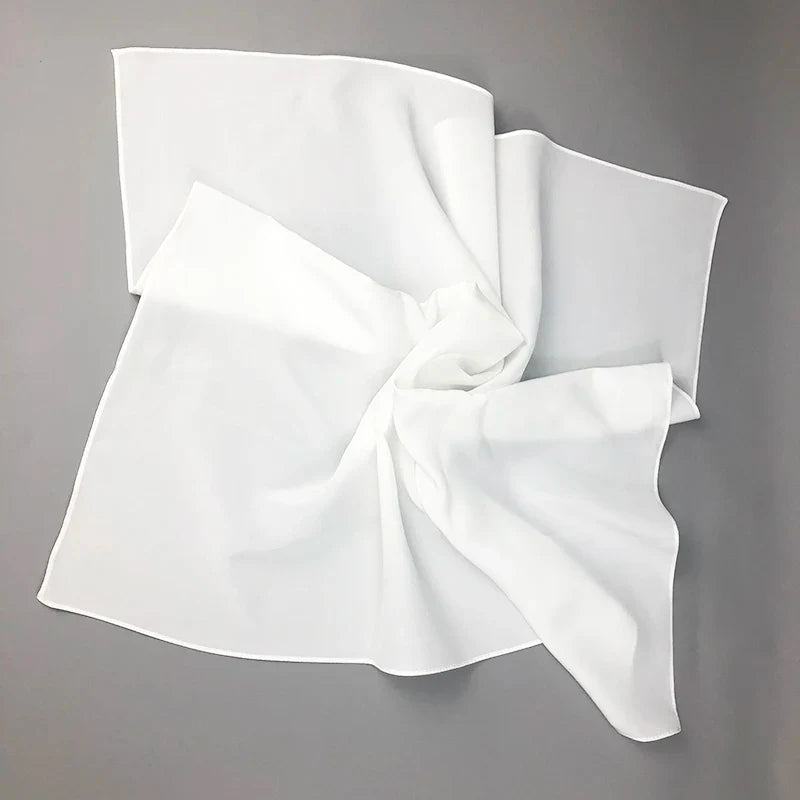 2020 New Women's Silk Scarf - Square Neck Shawl, White Solid Bandana, Hair Band & Kerchief for DIY Painting - Perfect for Fashion Accessories, Gift Giving & Artistic Projects