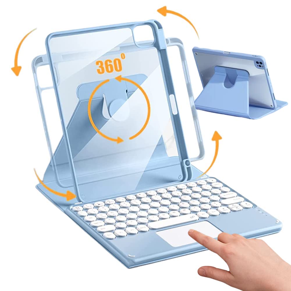 Rotating Pink Touchpad Keyboard Case for iPad Air 11
