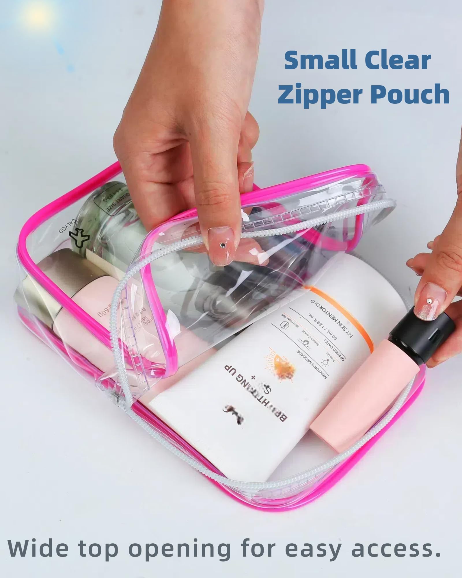 TSA Approved Quart Size Travel Toiletry Bag - Pink Leak-Proof Cosmetic Organizer for Airplane Essentials, Long Flights & International Travel - Perfect for Carry-On Luggage & Weekend Getaways