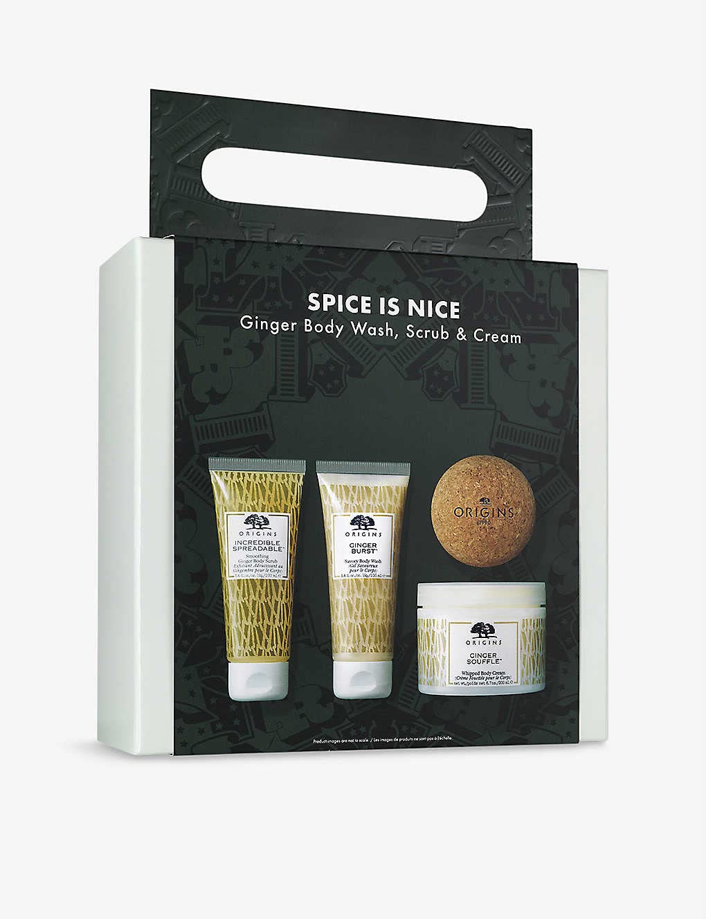 Origins Ginger Souffle Whipped Body Cream, Ginger Burst Savory Body Wash & Smoothing Body Scrub Gift Set - Luxurious Spa Treatment for Dry Skin, Holiday Gift Idea for Women, Perfect for Self-Care & Relaxation at Home