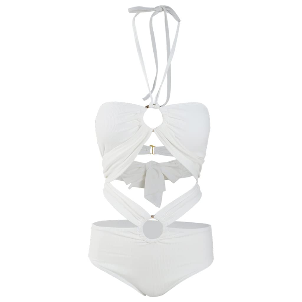 Sexy White Split Bikini Swimsuit for Women - Fairy Fan Design, Perfect for Beach Vacation & Pool Party (Color: White, Size: M) | Summer Swimwear, Tropical Getaway, Instagram Photos
