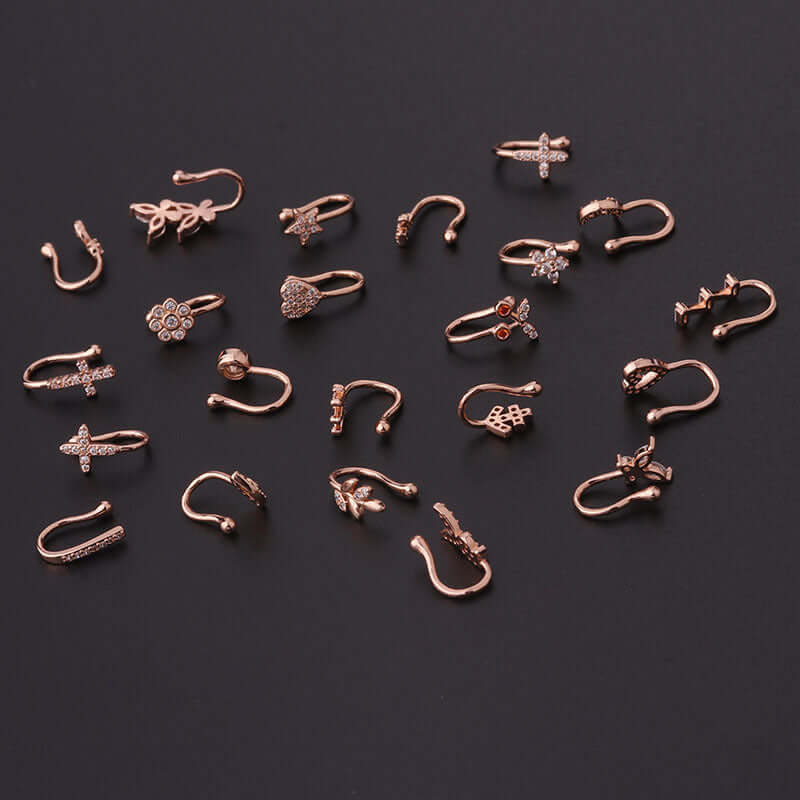 18K Gold Bunny No Piercing Nose Cuff - Fake Nose Ring for Women | Trendy Non-Piercing Nose Jewelry for Parties, Weddings & Everyday Wear (HSPJ609)
