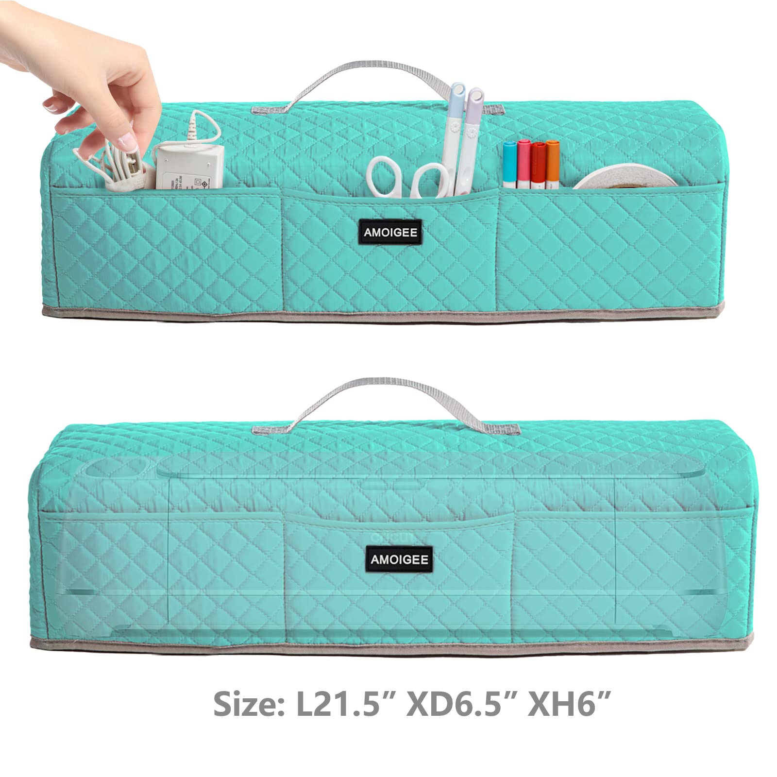 AMOIGEE Padded Dust Cover for Cricut Maker, Maker 3, Explore 3, Explore Air 2 - Protective Machine Cover for Cricut Accessories & Tools | Perfect for Crafting, Scrapbooking & DIY Projects