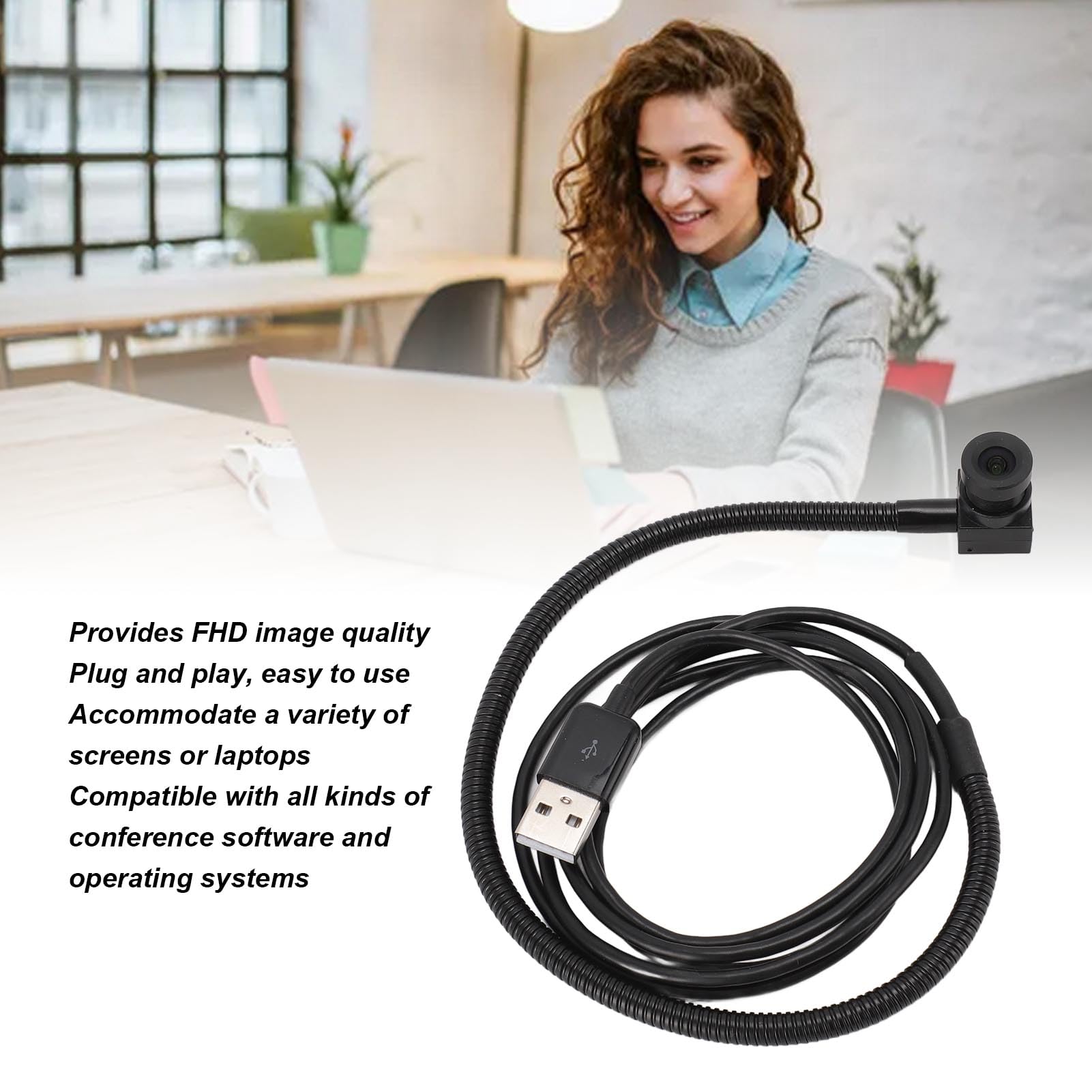 TIKATARER USB Webcam for Computer - 2MP Autofocus Camera with Eye-Level Positioning | Perfect for Video Conferencing, Live Streaming, Online Classes & Remote Work
