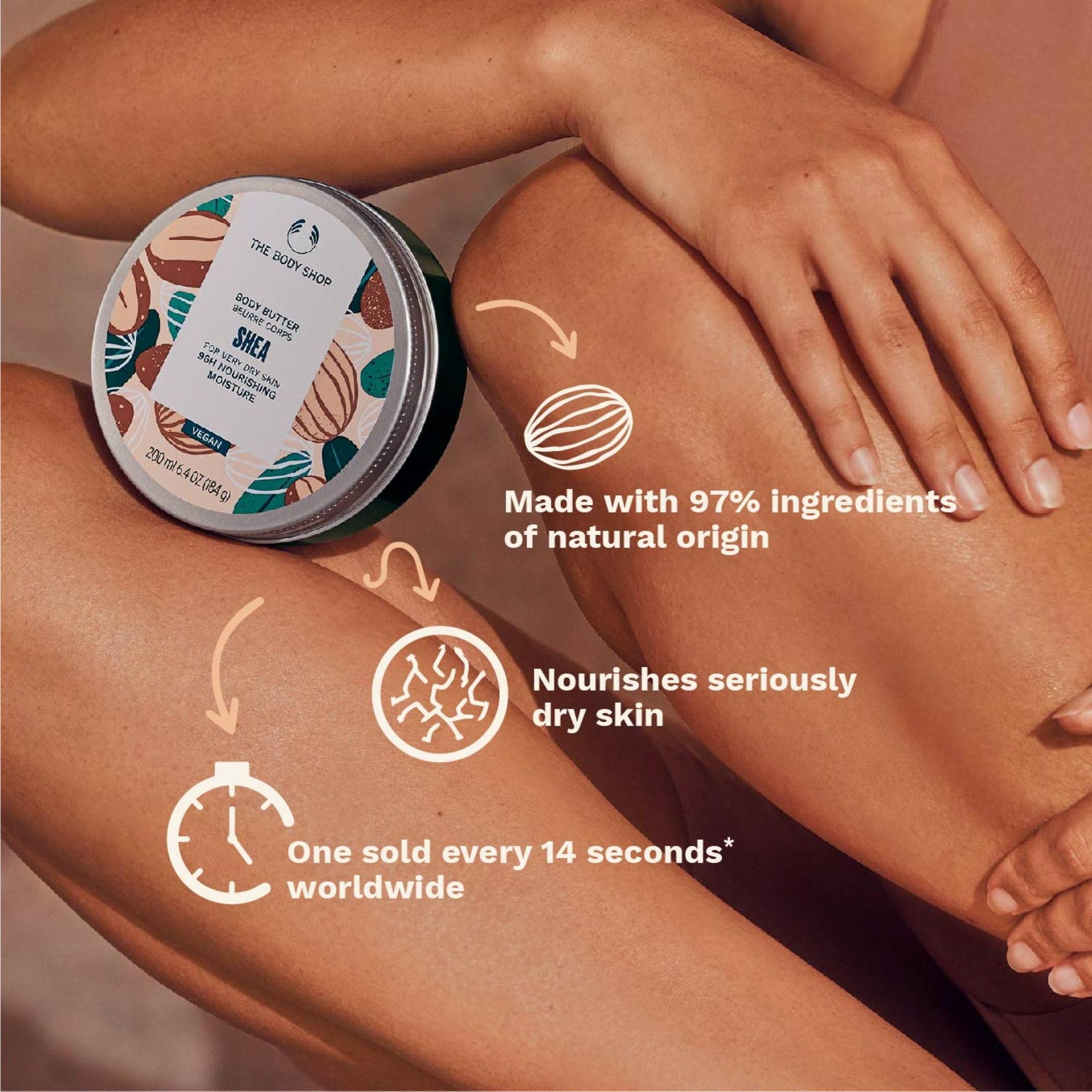 The Body Shop Shea Body Butter for Very Dry Skin – Deep Hydration & Moisturizing Vegan Skincare – 6.4 oz – Perfect for Winter Care & Daily Nourishment