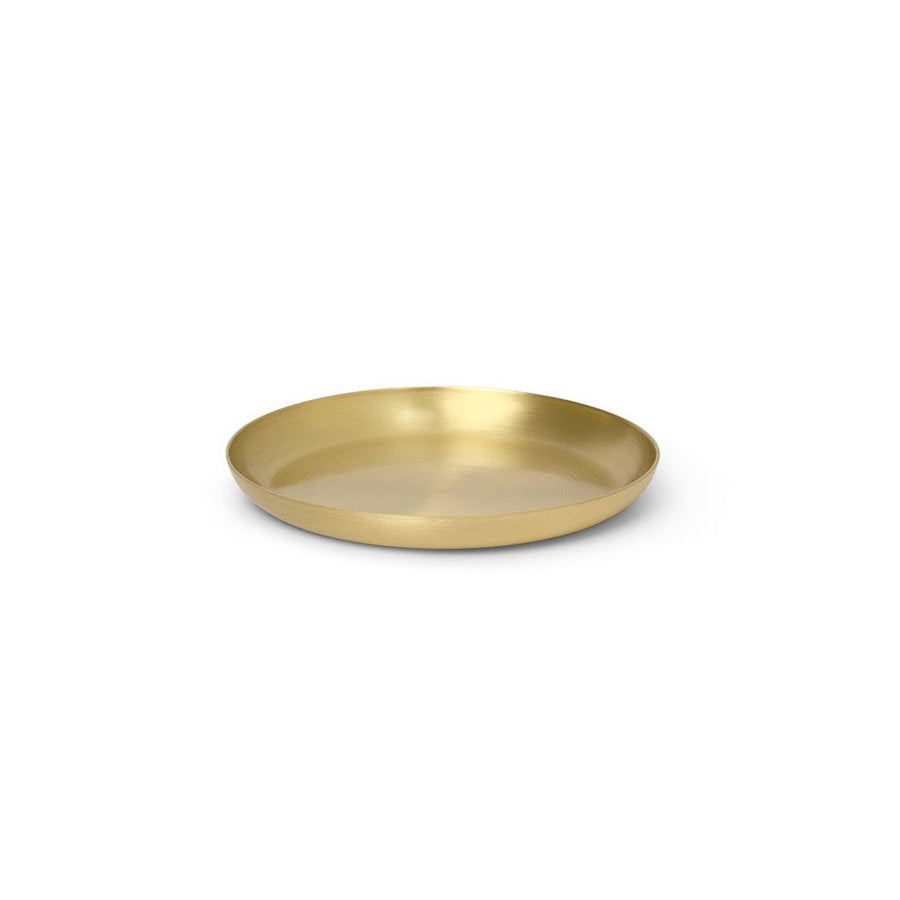 FERM LIVING Round Brass Basho Tray - Elegant Home Decor Serving Tray for Dining Table, Coffee Table & Bathroom Organization