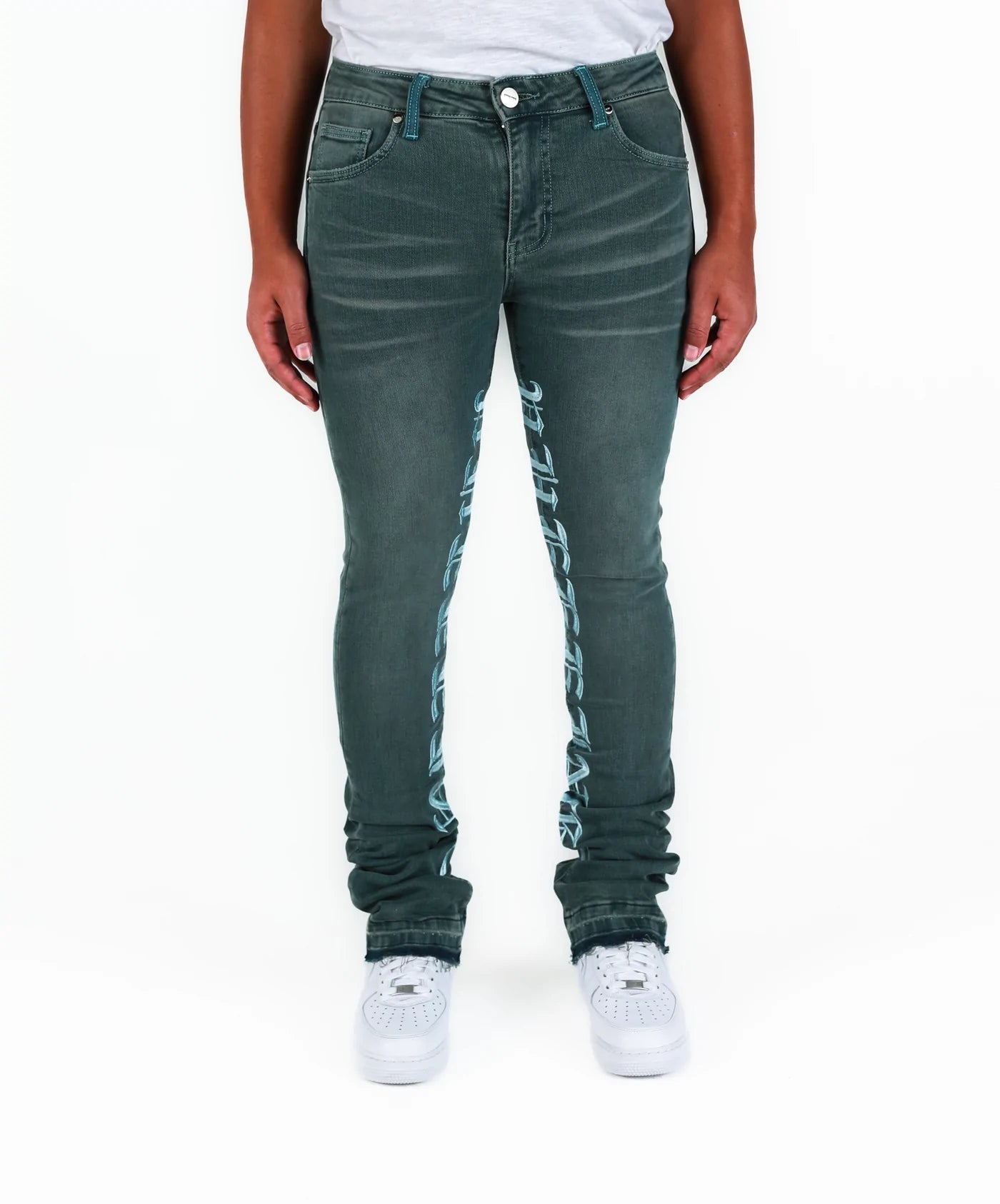 PHEELINGS Against All Odds Flare Stack Denim Jeans - High Waisted Vintage Bell Bottom Pants for Women, Perfect for Casual Wear & Retro Fashion Outfits