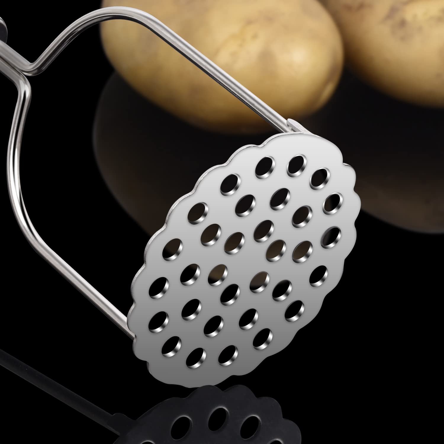 Sopito 2-Piece Stainless Steel Potato Masher & Ricer - Heavy Duty Kitchen Tool for Mashing Potatoes, Vegetables, Fruits & Baby Food - Perfect for Homemade Purees, Soups & Baking