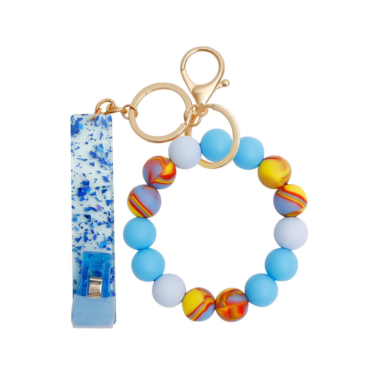 Long Nails Credit Card Holder - Silicone Beaded Keychain Wristlet Card Puller for Women | Perfect for Christmas Party Gifts, Shopping & Night Out Accessories