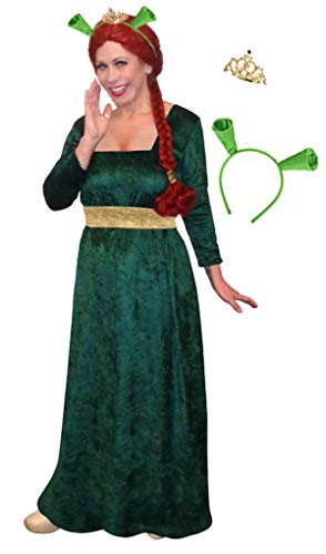 Sanctuarie Designs Women's Princess Fiona Plus Size Halloween Costume Dress - Fairy Tale Character Outfit for Cosplay, Halloween Parties & Themed Events