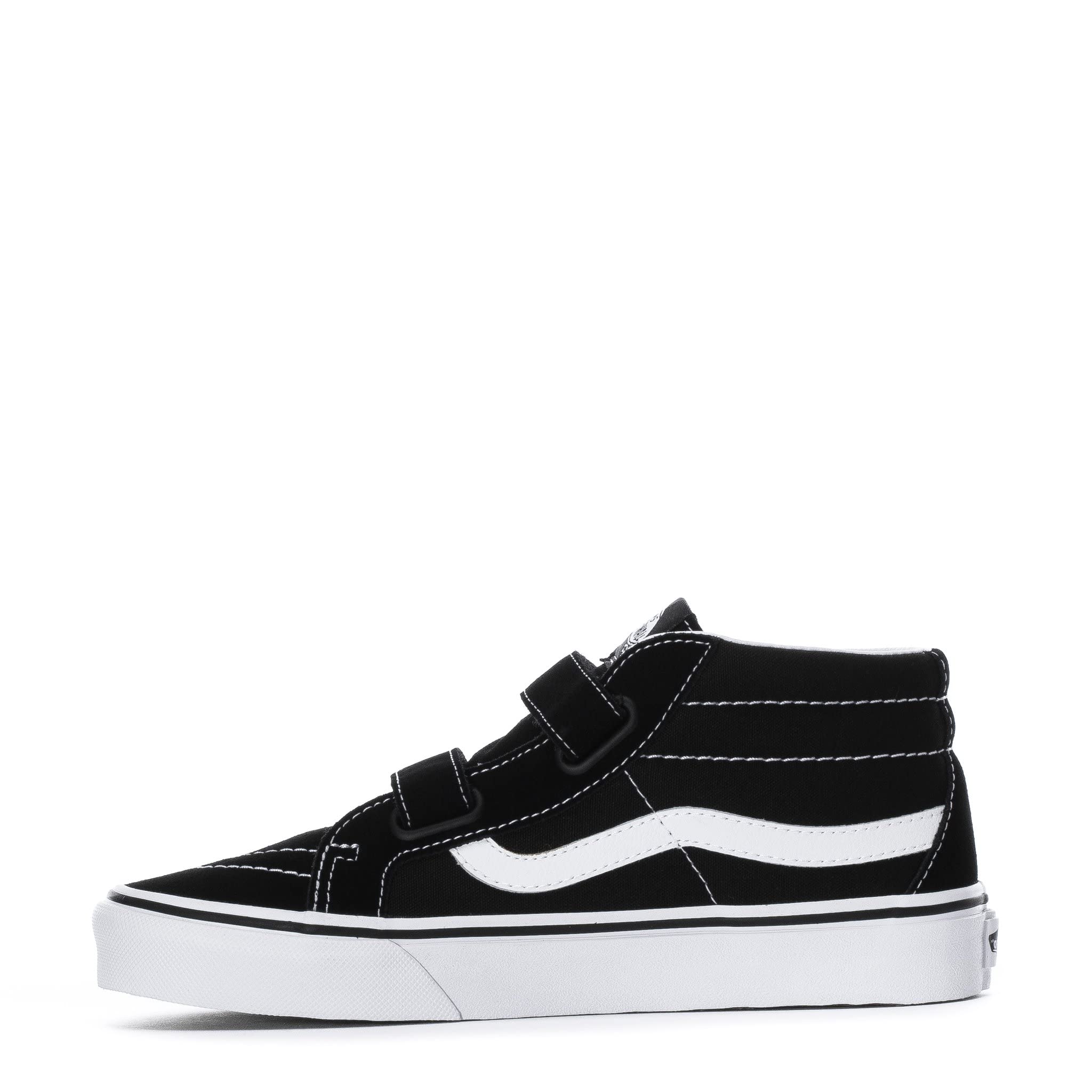 Vans Kids SK8-Mid Reissue V Sneakers - Black & White Size 6.5 Big Kid - Classic Skate Shoes for Boys & Girls | Perfect for School, Skateboarding & Casual Wear