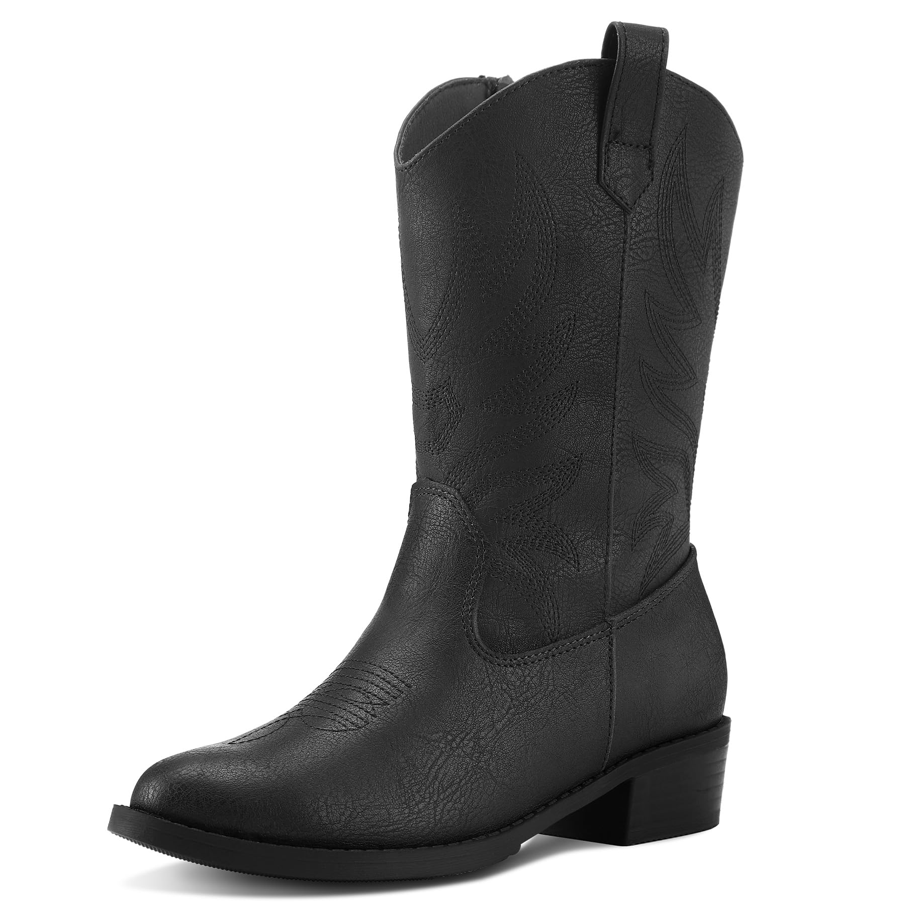 **K KomForme Western Cowboy Boots for Girls & Boys - Pointed Toe Mid-Calf Cowgirl Boots (Toddler/Little Kid/Big Kid) - Perfect for Rodeo, Halloween & Western-Themed Parties**