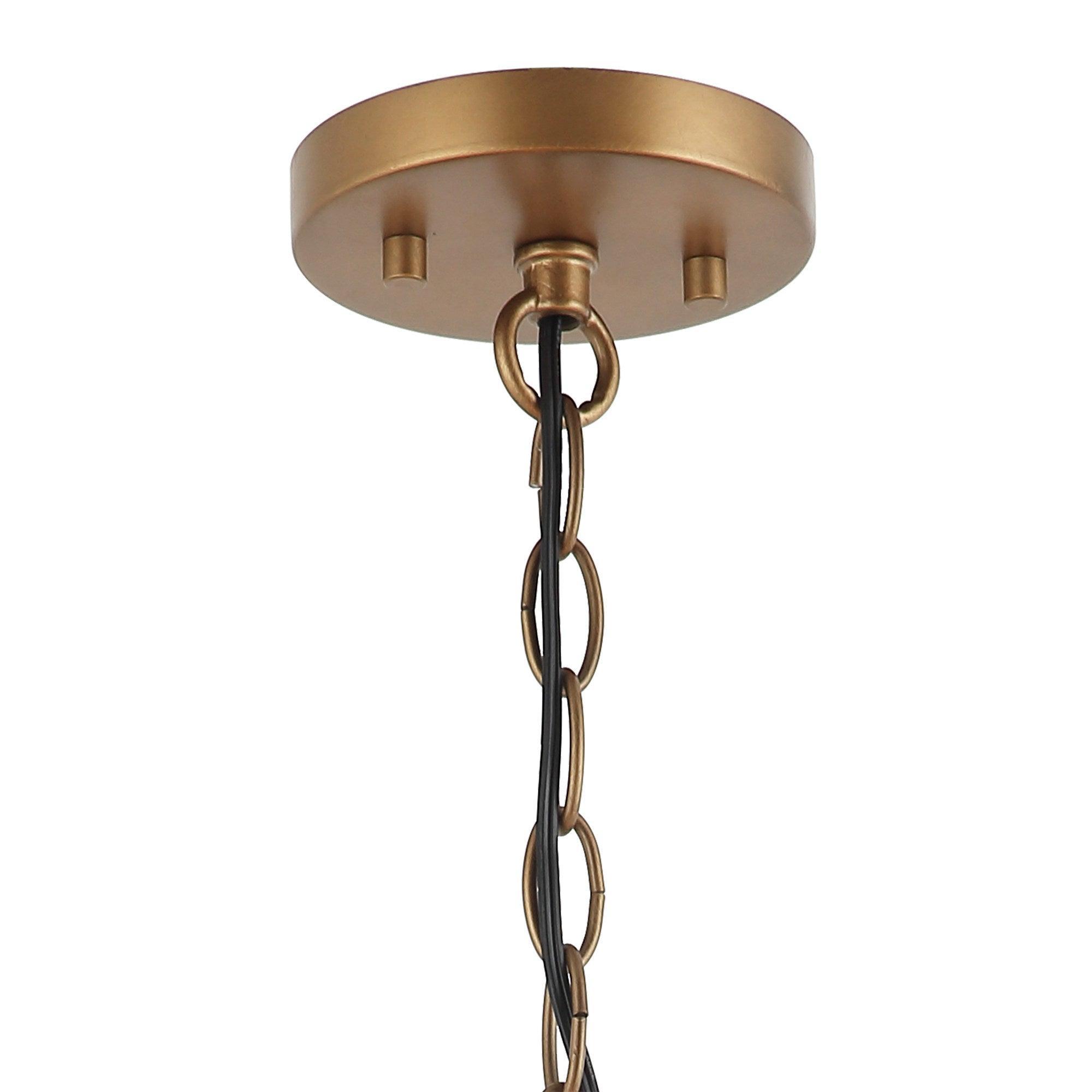 4-Light Rustic Saddle Brown Pendant Lighting Fixture - Farmhouse Style Ceiling Light for Kitchen, Dining Room & Living Room Decor