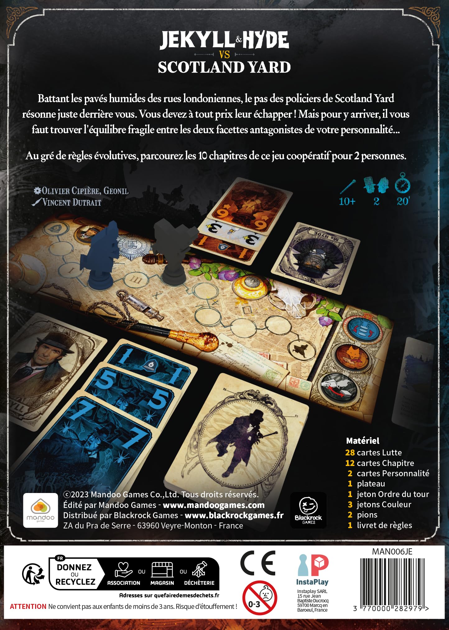 Blackrock Games Jekyll & Hyde Versus Scotland Yard - Cooperative Board Game for 2 Players Ages 10+ - Strategy Card Game with Fast-Paced Duel Gameplay - Perfect for Family Game Nights & Strategy Lovers