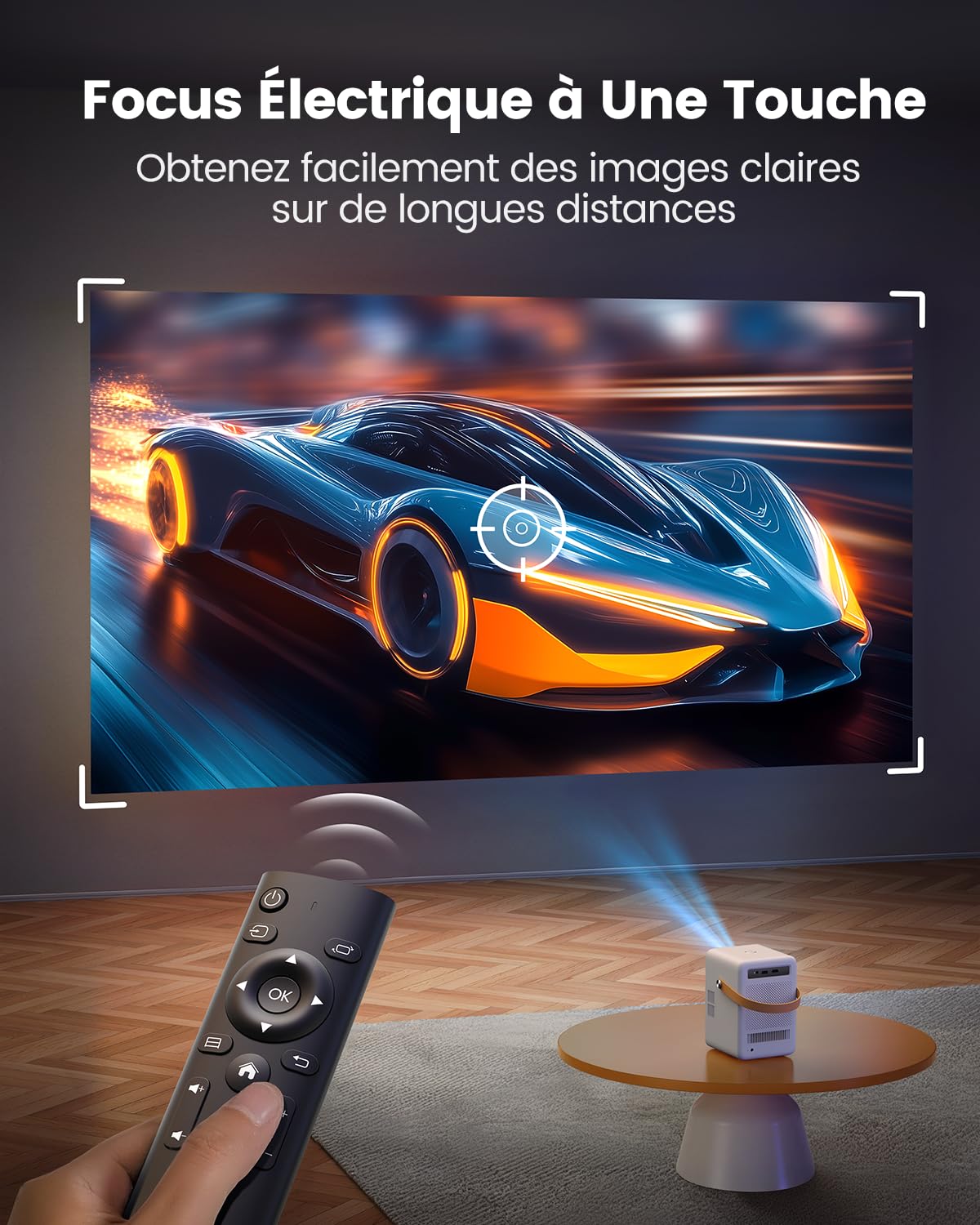 TOPTRO Portable Projector with 5G WiFi & Bluetooth - 1080P FHD Video Projector, 380 ANSI Lumens, Auto Keystone & Electric Focus - Android TV & Battery Powered for Outdoor Movies & Home Cinema