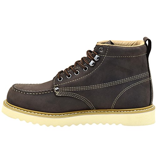 Golden Fox Men's Premium Leather Soft Toe Lightweight Industrial Construction Moc Work Boots - Insulated, Comfortable & Durable for Construction, Warehouse & Outdoor Work