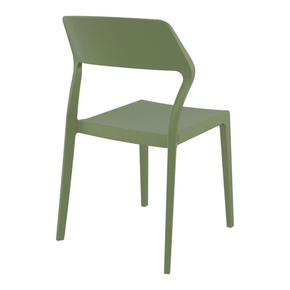 Premium Olive Green Snow Dining Chairs (Set of 2) - Modern Indoor/Outdoor Patio Furniture for Dining Room, Kitchen, or Garden - Weather-Resistant & Comfortable Seating