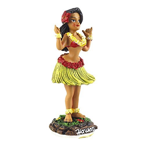 Mini Shaka Hula Girl Car Dashboard Doll - Hawaiian Decor for Cars