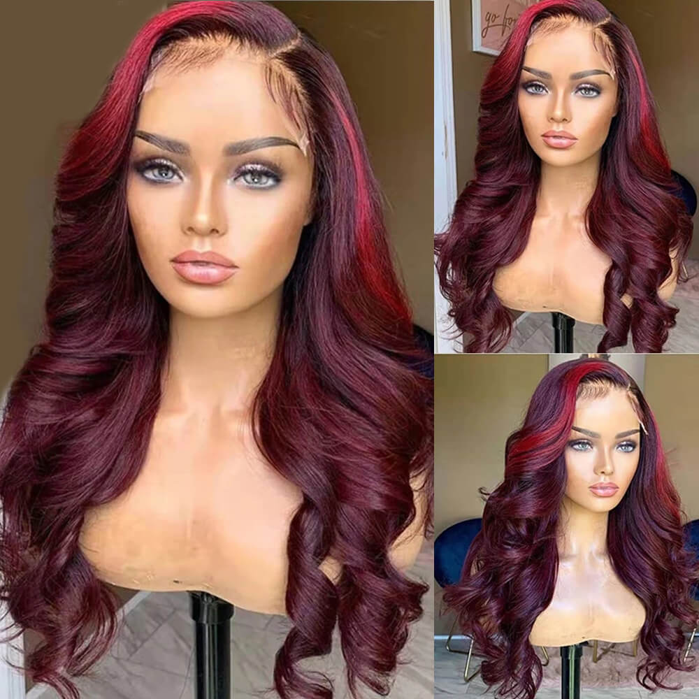 Skunk Stripe Wig Collection | eullair Must Have Gorgeous Colored Highlight Lace Frontal Wig for Women - Perfect for Cosplay, Parties & Fashion Styling