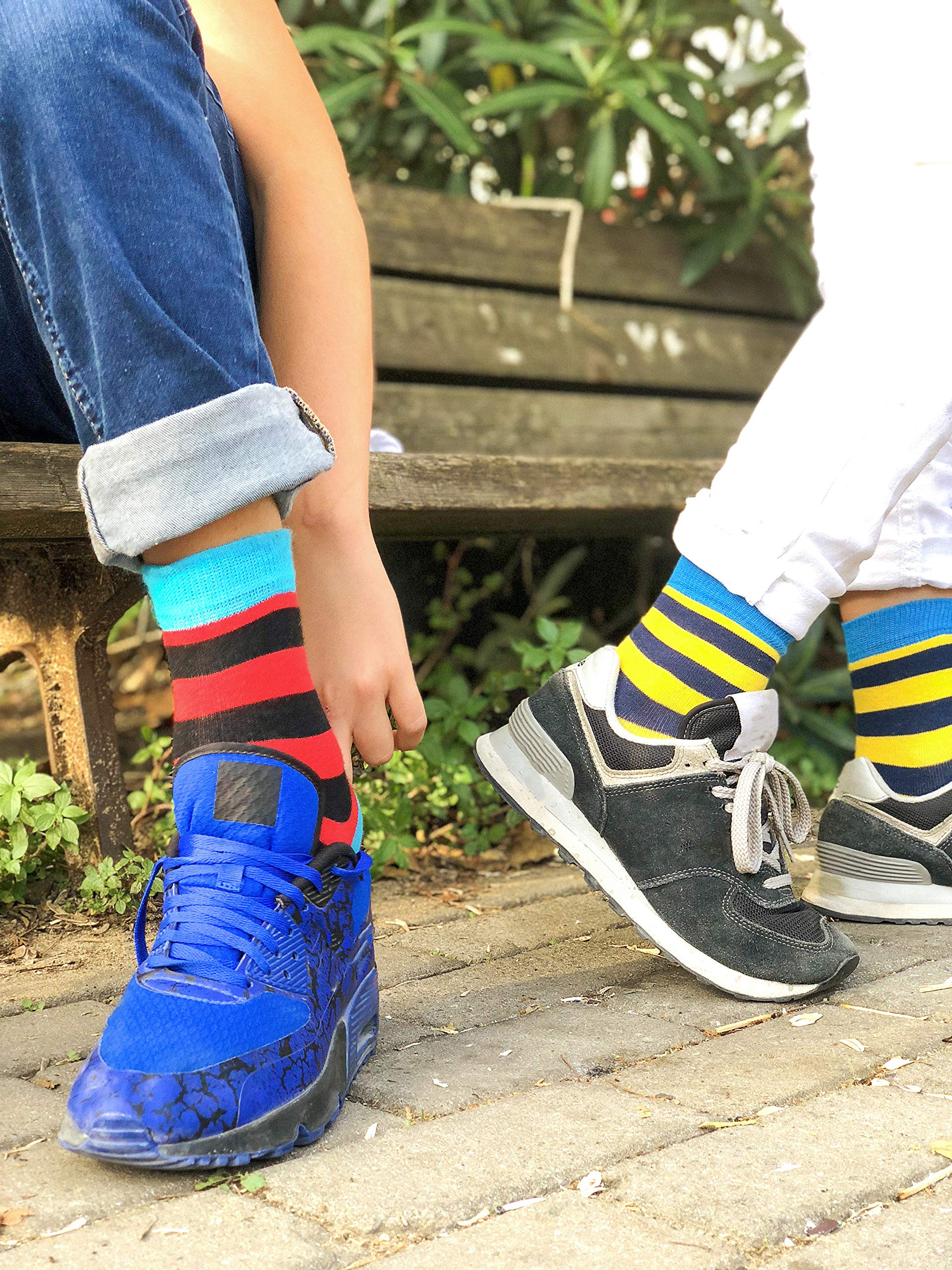 Kids 5-Pair Cotton Crew Socks - Colorful Fun Dress Socks Gift Set for Boys & Girls | School, Party & Everyday Wear