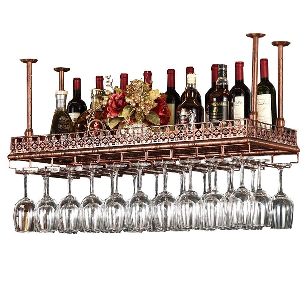 Premium Metal Wine Rack for Hanging - European Iron & Bronze Glass Wine Holder (60x35cm) - Perfect for Kitchen, Bar, Dining Room & Wine Cellar Storage