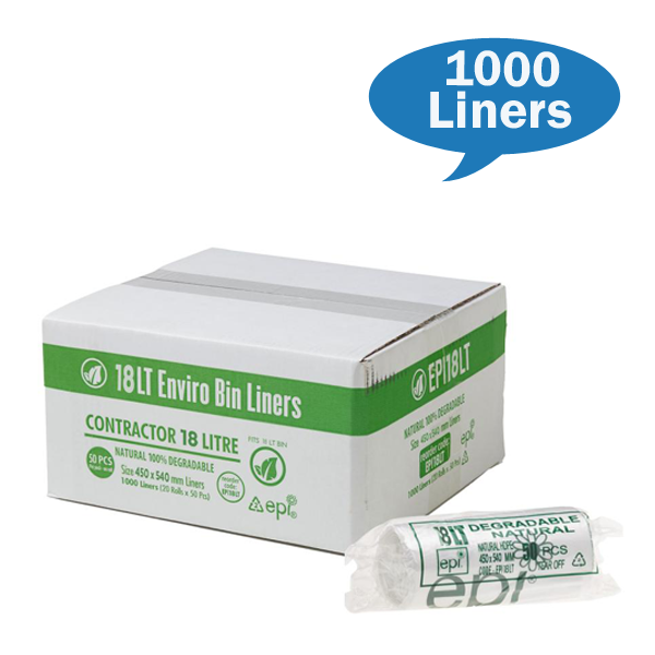 Eco-Friendly 18L Contractor Trash Bags Roll - Biodegradable & Durable for Home, Office & Outdoor Use