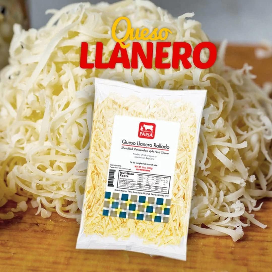Shredded Venezuelan Style Hard Cheese - Queso Llanero Rallado - 4 Pack (4 lb Total) - Perfect for Arepas, Empanadas & Latin American Cuisine