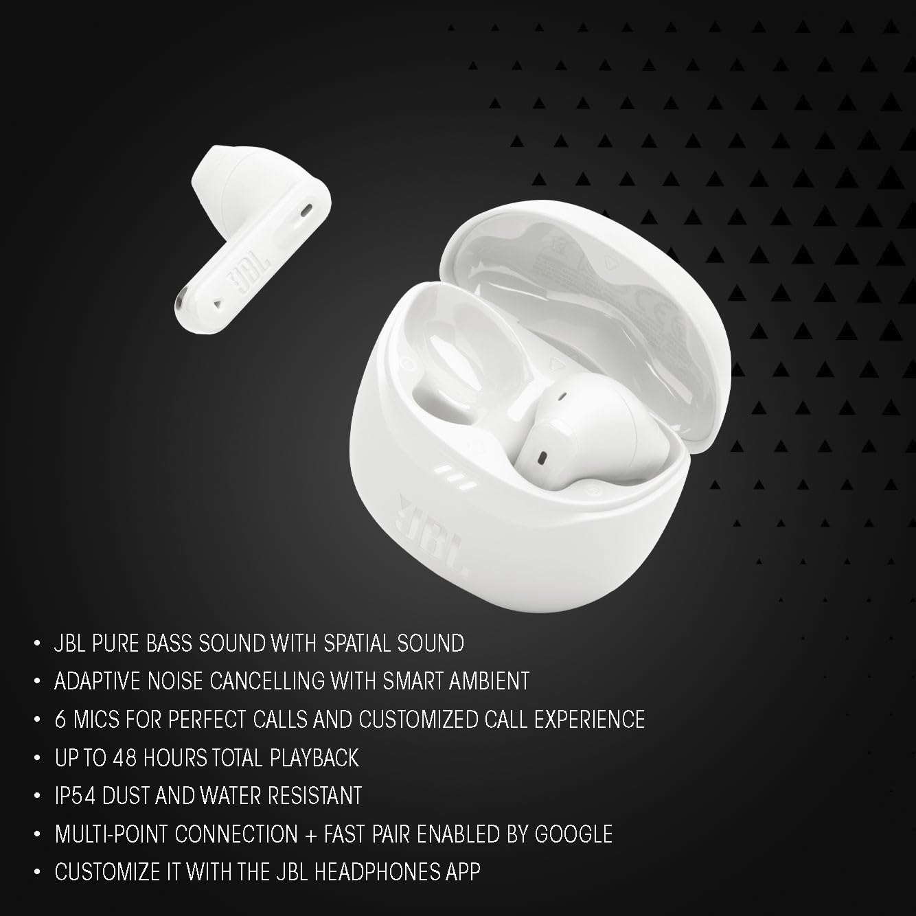 JBL Tune Flex 2 True Wireless Earbuds with Active Noise Cancelling, Spatial Audio & Smart Ambient Mode - 6 Mics for Crystal Clear Calls, 48H Battery Life, IP54 Waterproof (Teal) | Perfect for Commuting, Workouts & Travel