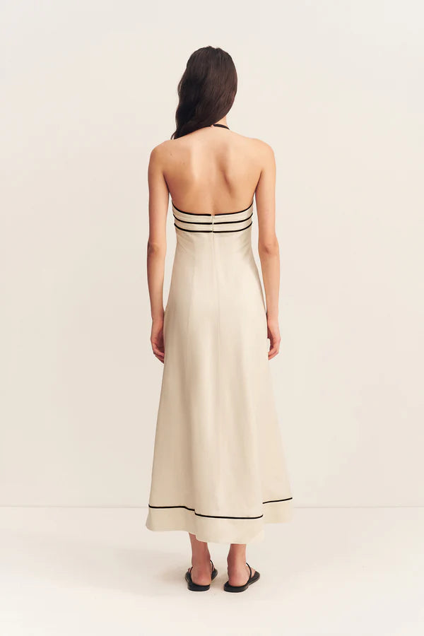 Billie Contrast Panelled Midi Dress for Women | Flattering A-Line Summer Dress | Perfect for Brunch, Weddings & Office Wear