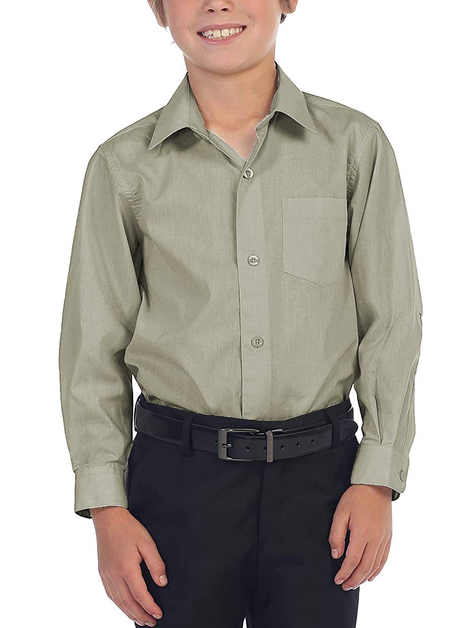 Boys' Classic Fit Long Sleeve Casual Button Down Dress Shirt for Toddlers & Kids - Perfect for School, Parties, and Formal Occasions