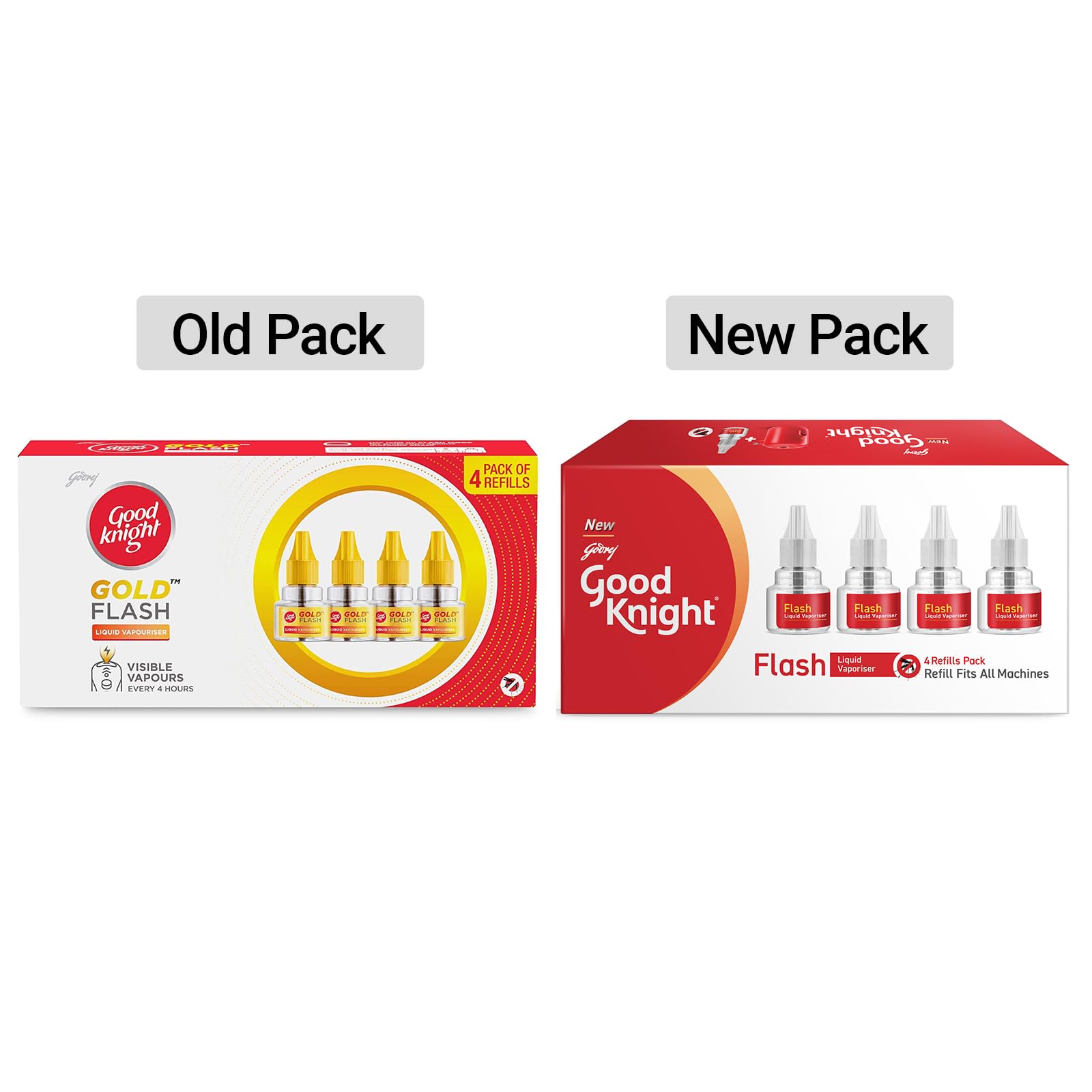 GoodKnight Flash Liquid Vaporizer - 4 Pack Mosquito Repellent Refills (45ml Each) | Effective Mosquito Protection for Home, Bedroom & Outdoor Use